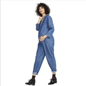 Hatch Maternity Rae Denim Jumpsuit Size 1